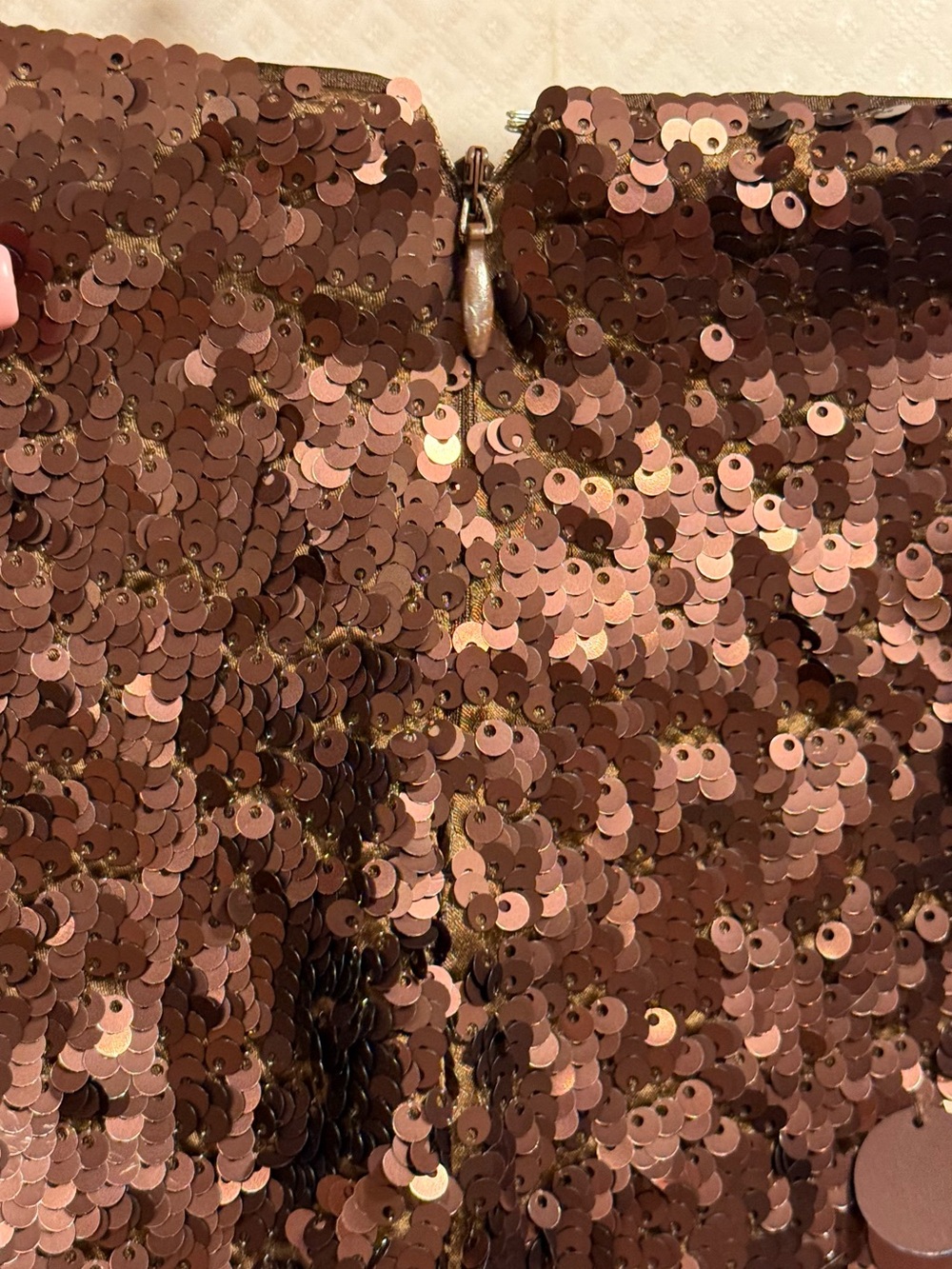 Anthro Sequin Mini Skirt in Dusty Rose - Picture 16 of 16